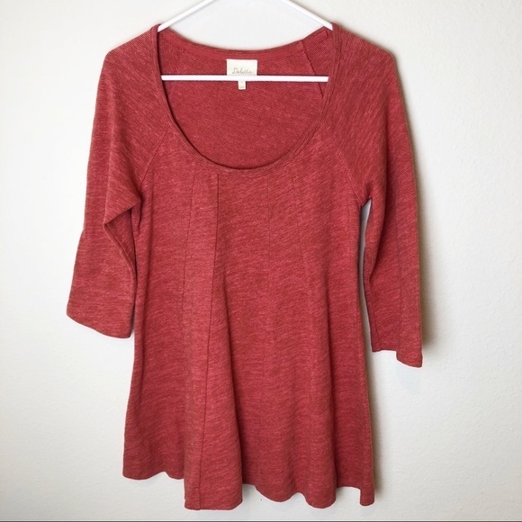 Anthropologie Deletta Orange Pathed Seams Blouse​​​​​​ - Picture 2 of 7